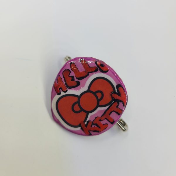 Hello Kitty Bow Bottle Cap Pin Sanrio Inspired - Image 3