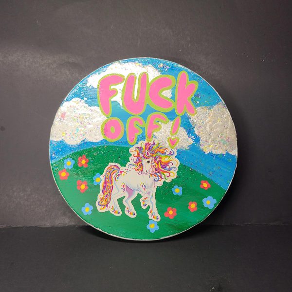 FUCK OFF! Painting on Upcycled Wood