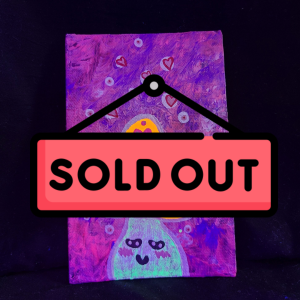 Lovely Glow Shroom 4x6 painting on canvas