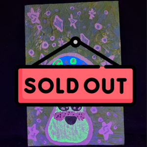 Lemon Lime Glow Shroom 4x6 painting on canvas