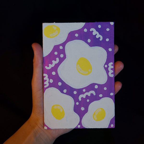 Breakfast for Dinner 4x6 painting on canvas - Image 3
