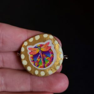 Dragonfly bottle cap pin
