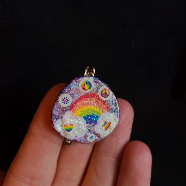 Rainbow Sparkles bottle cap pin - Image 4