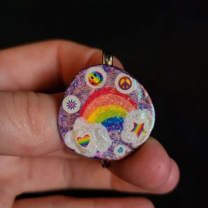 Rainbow Sparkles bottle cap pin