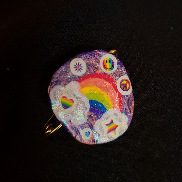 Rainbow Sparkles bottle cap pin - Image 2